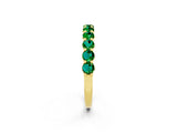 Yellow gold Round Emerald Half-Eternity Prong-Set Band_8