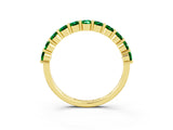 Yellow gold Round Emerald Half-Eternity Prong-Set Band_9