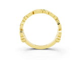 Yellow gold Round Emerald Leaf Eternity Band with Bezel Setting_81