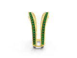 Yellow gold Round Emerald Milgrain Eternity Band with Channel Setting_20
