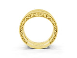 Yellow gold Round Emerald Milgrain Eternity Band with Channel Setting_21