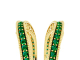 Yellow gold Round Emerald Milgrain Eternity Band with Channel Setting_23