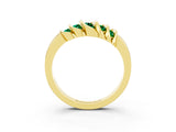 Yellow gold Round Emerald Multi-Row Crossover Band_9