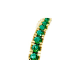 Yellow gold Round Emerald Pavé Curved Band with Shared Prong Setting_11