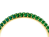 Yellow gold Round Emerald Pavé Eternity Band with Shared Prong Setting_10