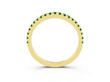Yellow gold Round Emerald Pavé Half Eternity Band with Shared Prong Setting_10