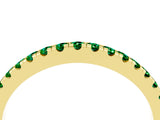 Yellow gold Round Emerald Pavé Half Eternity Band with Shared Prong Setting_11