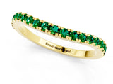 Yellow gold Round Emerald Pavé Half Eternity Band with Shared Prong Setting_8