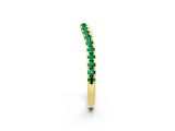 Yellow gold Round Emerald Pavé Half Eternity Band with Shared Prong Setting_9