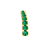 Yellow gold Round Emerald Pavé Set Curved Wedding Band_11