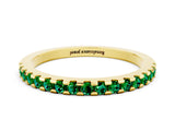Yellow gold Round Emerald Pavé Set Eternity Band with Micro Prong Setting_12