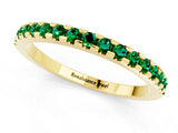Yellow gold Round Emerald Pavé Set Eternity Band with Micro Prong Setting_13