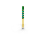 Yellow gold Round Emerald Pavé Set Eternity Band with Micro Prong Setting_14