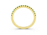 Yellow gold Round Emerald Pavé Set Eternity Band with Micro Prong Setting_15