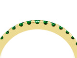 Yellow gold Round Emerald Pavé Set Eternity Band with Micro Prong Setting_16