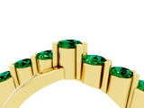 Yellow gold Round Emerald Prong-Set Crossover Band_10