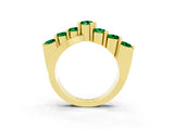 Yellow gold Round Emerald Prong-Set Crossover Band_9