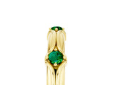 Yellow gold Round Emerald Prong Set Milgrain Eternity Band_11
