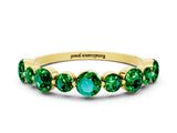 Yellow gold Round Emerald Scalloped Prong Set Eternity Band_18
