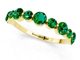 Yellow gold Round Emerald Scalloped Prong Set Eternity Band_19