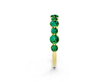 Yellow gold Round Emerald Scalloped Prong Set Eternity Band_20