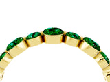 Yellow gold Round Emerald Scalloped Prong Set Eternity Band_22