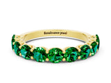 Yellow gold Round Emerald Shared Prong Eternity Band_6