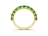 Yellow gold Round Emerald Shared Prong Eternity Band_9