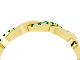 Yellow gold Round Emerald Twist Eternity Band with Pavé Setting_10