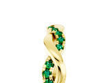 Yellow gold Round Emerald Twist Eternity Band with Pavé Setting_11