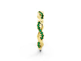 Yellow gold Round Emerald Twist Eternity Band with Pavé Setting_8