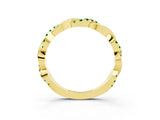 Yellow gold Round Emerald Twist Eternity Band with Pavé Setting_9