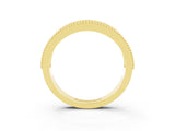 Yellow gold Round Emerald Twist Milgrain Band with Bezel Setting_15
