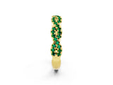 Yellow gold Round Emerald Twisted Eternity Band with Pavé and Shared Prong Setting_24