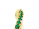 Yellow gold Round Emerald Twisted Infinity Band with Prong Setting_11