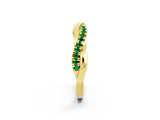 Yellow gold Round Emerald Twisted Infinity Band with Prong Setting_8