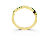 Yellow gold Round Emerald Twisted Infinity Band with Prong Setting_9