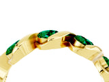 Yellow gold Round Emerald Wave Band with Channel Setting and Shared Prongs_10