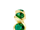 Yellow gold Round Emerald Wave Band with Channel Setting and Shared Prongs_11