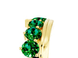 Yellow gold Round Emerald Wave Band with Channel and Shared Prong Setting_23