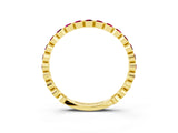 Yellow gold Round Garnet Bezel Set Eternity Band_10