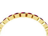 Yellow gold Round Garnet Bezel Set Eternity Band_11
