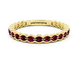 Yellow gold Round Garnet Bezel Set Eternity Band_7
