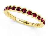 Yellow gold Round Garnet Bezel Set Eternity Band_8