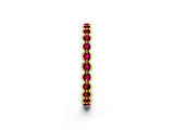 Yellow gold Round Garnet Bezel Set Eternity Band_9