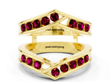 Yellow gold Round Garnet Channel-Set Chevron Band_6