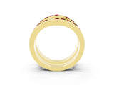 Yellow gold Round Garnet Channel-Set Chevron Band_9