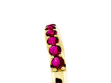 Yellow gold Round Garnet Curved Wedding Band with Channel Setting_11