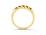 Yellow gold Round Garnet Eternity Band with Twist Prong Setting_9