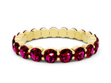 Yellow gold Round Garnet Eternity Band with U-Prong Setting_30